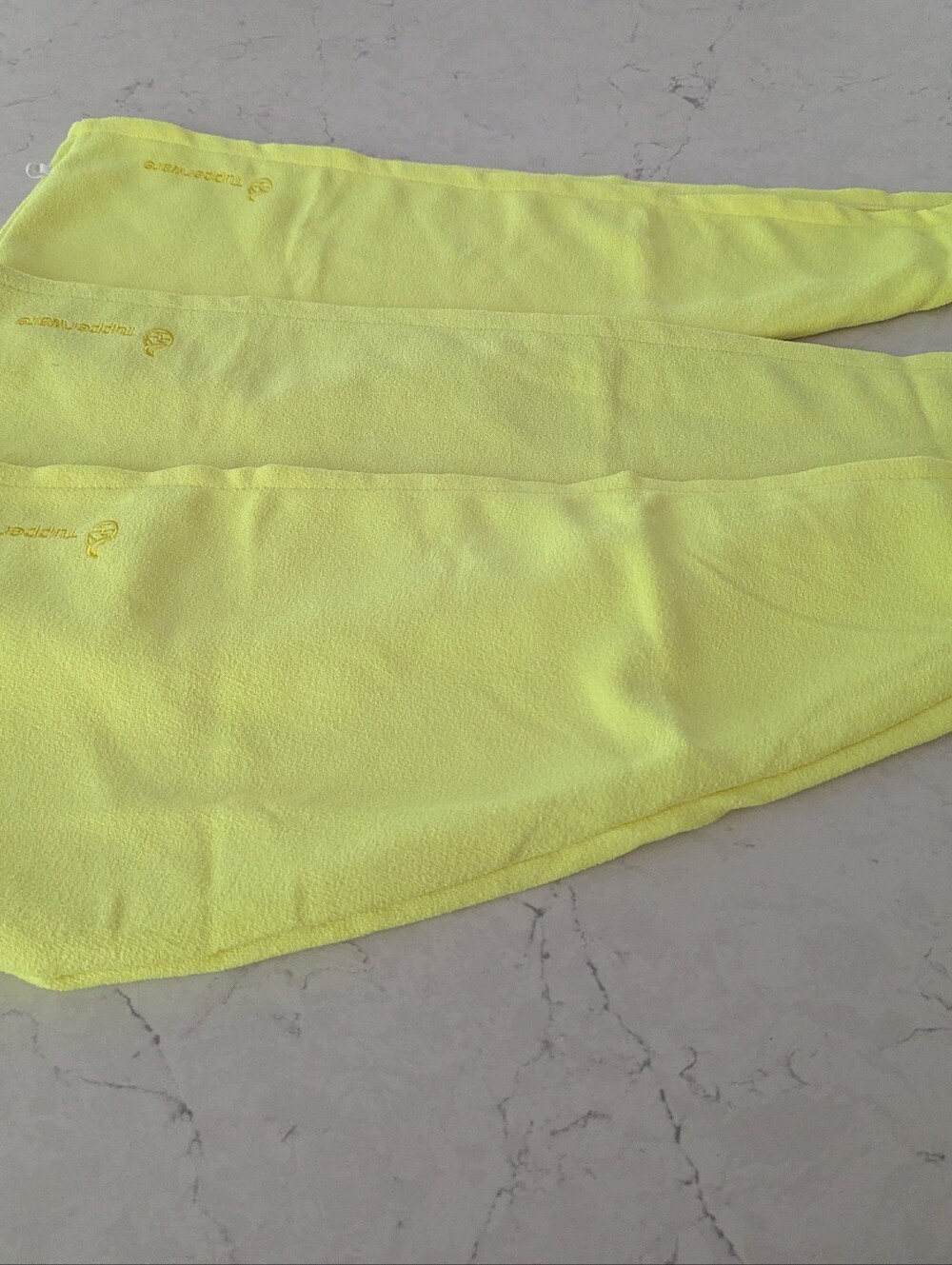 Tupperware Neon Yellow Hair Styling Turbin Wraps-3 Each Included. - Picture 7 of 8